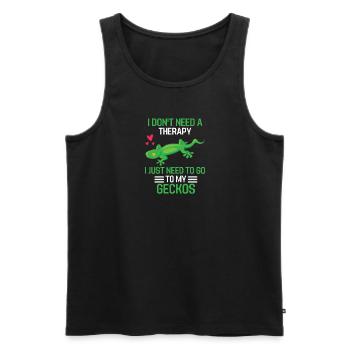 Gecko Therapie Eidechse Geschenk Lustiges Gecko - Männer Premium Bio Tank Top - Schwarz - Vorne - Michal (187cm)