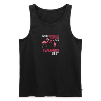 Exotisches Tier Mädchen Vogel Geschenk Flamingo - Männer Premium Bio Tank Top - Schwarz - Vorne - AI Model Male 178 light (178cm)