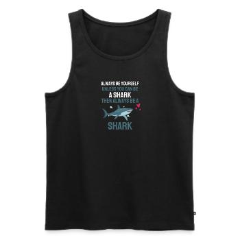Drôle de cadeau prédateur de l’océan Animal Requin - Débardeur bio Premium Homme - noir - Devant - Michal (187cm)