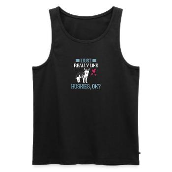 Siberian Sled Dog Gift Funny Husky - Men's Premium Organic Tank Top - black - Front - Michal (187cm)