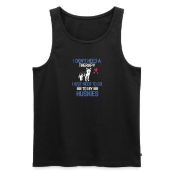 Dog Therapy Dog Lovers Gift Husky - Men's Premium Organic Tank Top - black - Front - Michal (187cm)