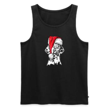 Père Noël Grand Dague Chiens de Noël Wilsigns - Débardeur bio Premium Homme - noir - Devant - Michal (187cm)
