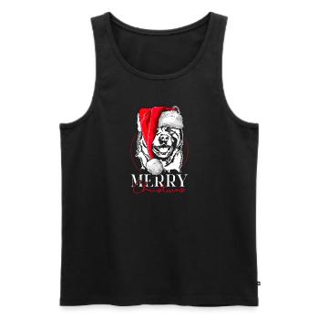 Père Noël américain Akita joyeux Noël chien Wilsigns - Débardeur bio Premium Homme - noir - Devant - Michal (187cm)