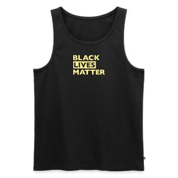 Black Lives Matter BLM Gelb - Männer Premium Bio Tank Top - Schwarz - Vorne - Michal (187cm)