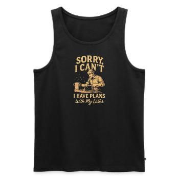 Sorry, ich kann nicht, ich habe Pläne mit meiner - Männer Premium Bio Tank Top - Schwarz - Vorne - Michal (187cm)