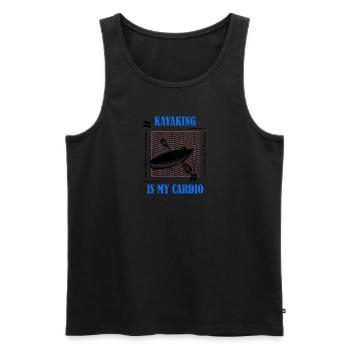 Faire du kayak en tant que cardio pagayage en eau - Débardeur bio Premium Homme - noir - Devant - Michal (187cm)
