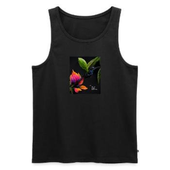Ein motivierendes und inspirierendes Thema für starke Frauen - Männer Premium Bio Tank Top - Schwarz - Vorne - AI Model Male 178 light (178cm)