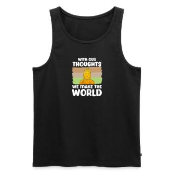 Buddha Monk Namaste Buddhism I Gift - Men's Premium Organic Tank Top - black - Front - AI Model Male 178 light (178cm)
