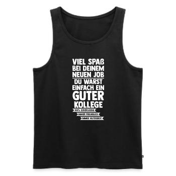 Job Abschied Jobwechsel Kollegin Geschenk - Männer Premium Bio Tank Top - Schwarz - Vorne - Michal (187cm)