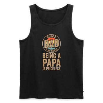Papa & Opa Familie Papa Geschenk - Männer Premium Bio Tank Top - Schwarz - Vorne - Michal (187cm)