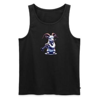 Goat Farm Clarinetist Musician - Men's Premium Organic Tank Top - black - Front - AI Model Male 178 light (178cm)
