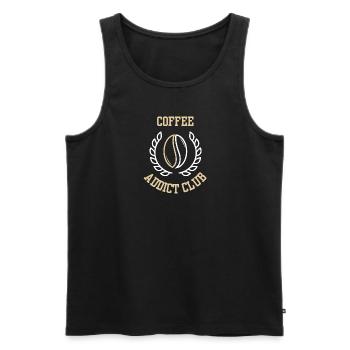 Coffee addict club - Débardeur bio Premium Homme - noir - Devant - Michal (187cm)