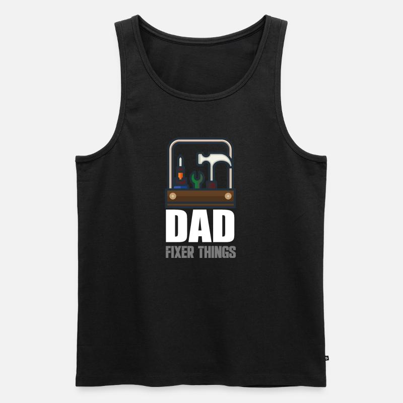 Dad fixer Things - Männer Premium Bio Tank Top - Schwarz