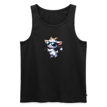 Chèvre Golfeur Terrain De Golf Chiens Propriétaires - Débardeur bio Premium Homme - noir - Devant - Michal (187cm)