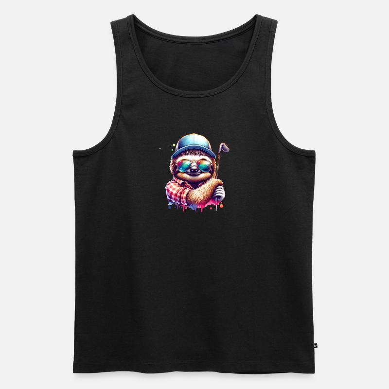 Faultier Golfspieler Golf Kurs Hunde - Männer Premium Bio Tank Top - undefined
