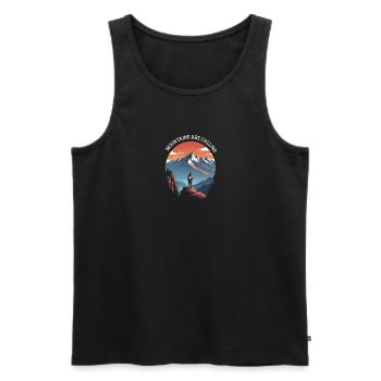 Die Berge rufen - Männer Premium Bio Tank Top - Schwarz - Vorne - Michal (187cm)