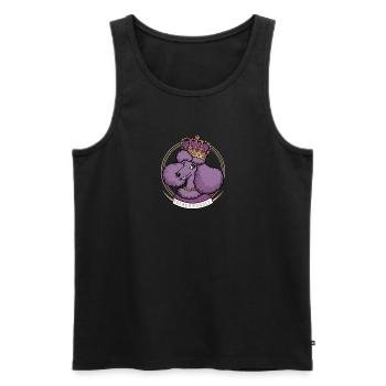 French poodle in cartoon style and with crown - Men's Premium Organic Tank Top - black - Front - AI Model Male 178 light (178cm)