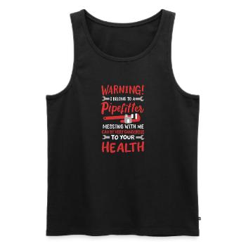 I Belong To A Pipefitter - Männer Premium Bio Tank Top - Schwarz - Vorne - AI Model Male 178 light (178cm)