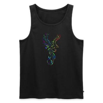Tattoo Vogel marmoriert 1 - Männer Premium Bio Tank Top - Schwarz - Vorne - AI Model Male 178 light (178cm)