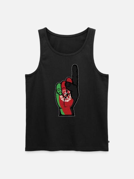 Afghanistan flag number 1 used - Men's Premium Organic Tank Top - black