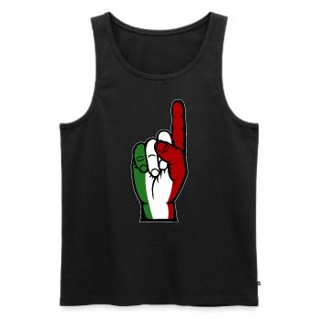 Drapeau italien numéro 1 - Débardeur bio Premium Homme - noir - Devant - Michal (187cm)
