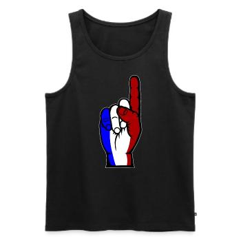 France flag number 1 used used - Men's Premium Organic Tank Top - black - Front - AI Model Male 178 light (178cm)