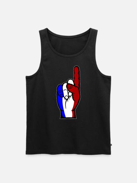 Frankrigs flag nummer 1 brugt brugt - Herre Premium økologisk tanktop - sort