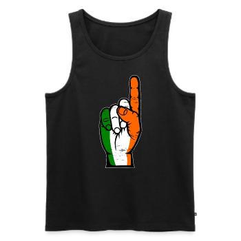 Drapeau de l’Irlande numéro 1 utilisé - Débardeur bio Premium Homme - noir - Devant - Michal (187cm)