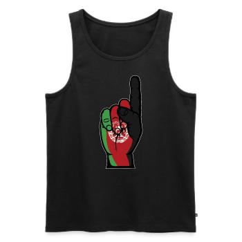Afghanistan Flagge Nummer 1 - Männer Premium Bio Tank Top - Schwarz - Vorne - Michal (187cm)