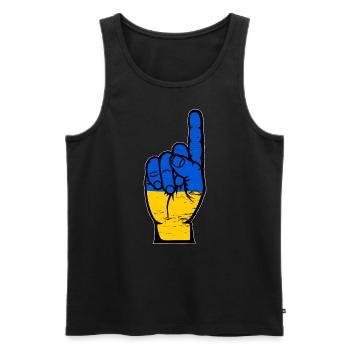 Ukraine Flagge Nummer 1 used - Männer Premium Bio Tank Top - Schwarz - Vorne - Michal (187cm)