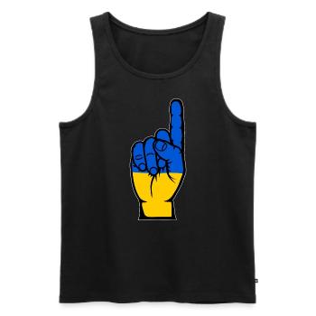 Drapeau de l’Ukraine numéro 1 - Débardeur bio Premium Homme - noir - Devant - Michal (187cm)