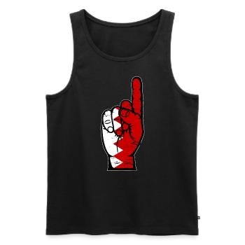 Bahrain flag number 1 used - Men's Premium Organic Tank Top - black - Front - AI Model Male 178 light (178cm)
