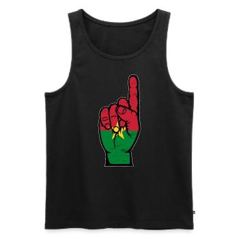 Drapeau du Burkina Faso numéro 1 utilisé - Débardeur bio Premium Homme - noir - Devant - AI Model Male 178 light (178cm)