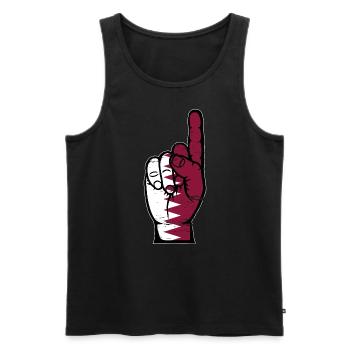 Qatar flag number 1 used - Men's Premium Organic Tank Top - black - Front - Michal (187cm)