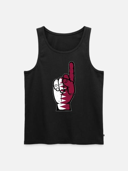 Qatar flag number 1 used - Men's Premium Organic Tank Top - black