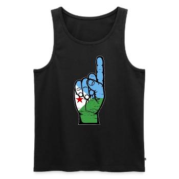 Drapeau de Djibouti numéro 1 utilisé - Débardeur bio Premium Homme - noir - Devant - Michal (187cm)