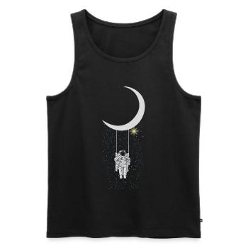 Astronaut - Männer Premium Bio Tank Top - Schwarz - Vorne - Michal (187cm)