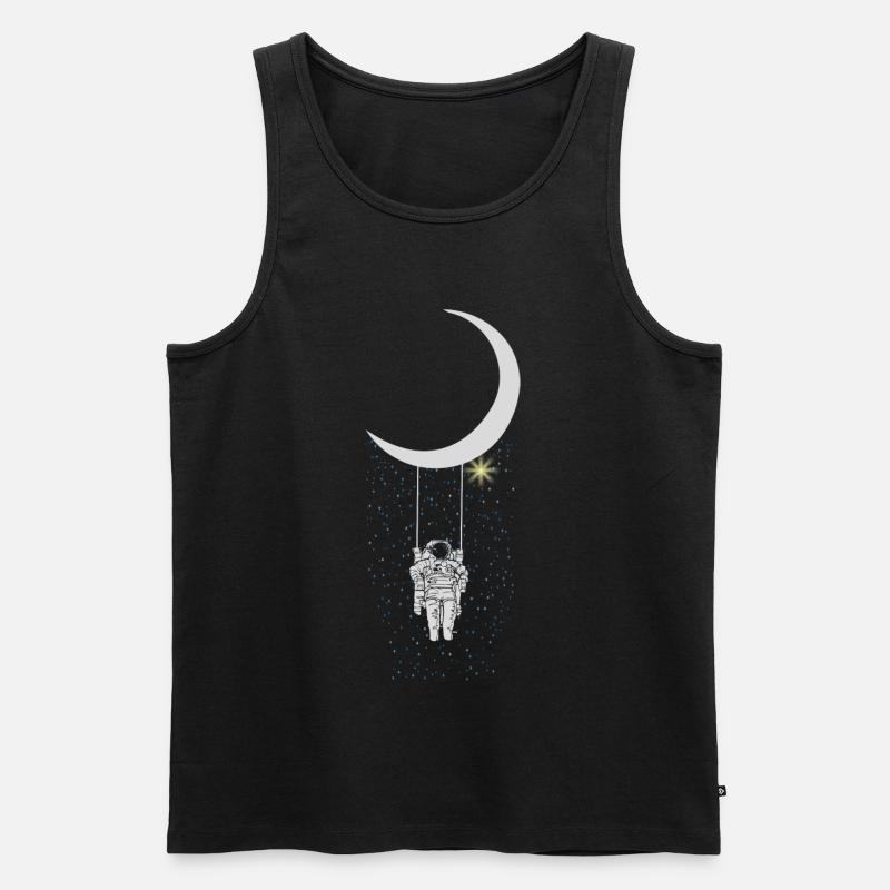 Astronaut - Männer Premium Bio Tank Top - Schwarz