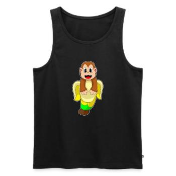 Affe Banane - Männer Premium Bio Tank Top - Schwarz - Vorne - Michal (187cm)