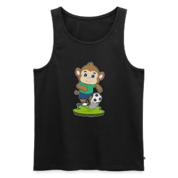 Joueur de football singe Soccer - Débardeur bio Premium Homme - noir - Devant - Michal (187cm)