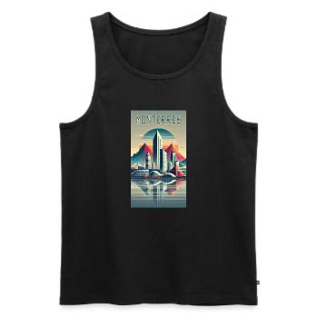 Monterrey Mexiko Modern Design - Männer Premium Bio Tank Top - Schwarz - Vorne - AI Model Male 178 light (178cm)