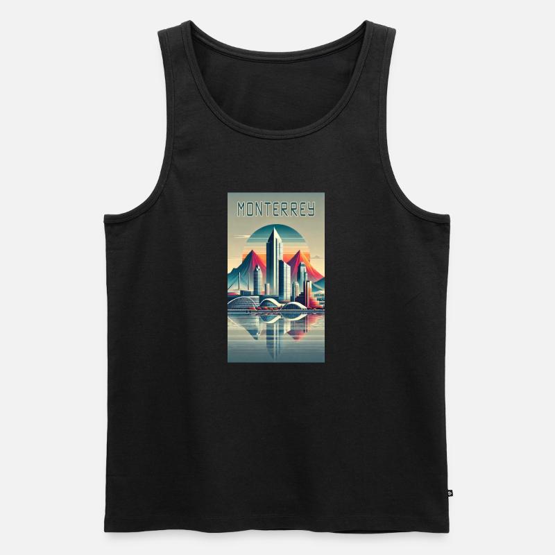 Monterrey Mexiko Modern Design - Männer Premium Bio Tank Top - Schwarz