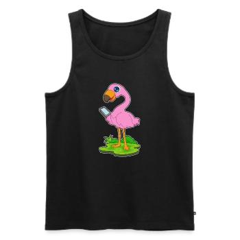 Flamingo Smartphone - Männer Premium Bio Tank Top - Schwarz - Vorne - Michal (187cm)