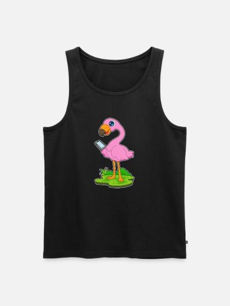 Flamingo Smartphone - Men's Premium Organic Tank Top - black