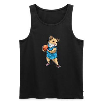 Hamster Basketteur Joueur Basketball - Débardeur bio Premium Homme - noir - Devant - Michal (187cm)