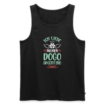 Ich liebe meinen Argentinischen Hund - Männer Premium Bio Tank Top - Schwarz - Vorne - AI Model Male 178 light (178cm)