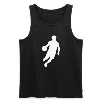 Silhouette de basket sautée - Débardeur bio Premium Homme - noir - Devant - AI Model Male 178 light (178cm)