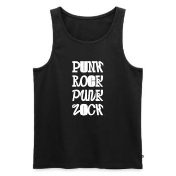 Punkrock-Fancy Typografie - Männer Premium Bio Tank Top - Schwarz - Vorne - AI Model Male 178 light (178cm)
