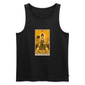 Gouvernante | Tarot domestique - Débardeur bio Premium Homme - noir - Devant - Michal (187cm)