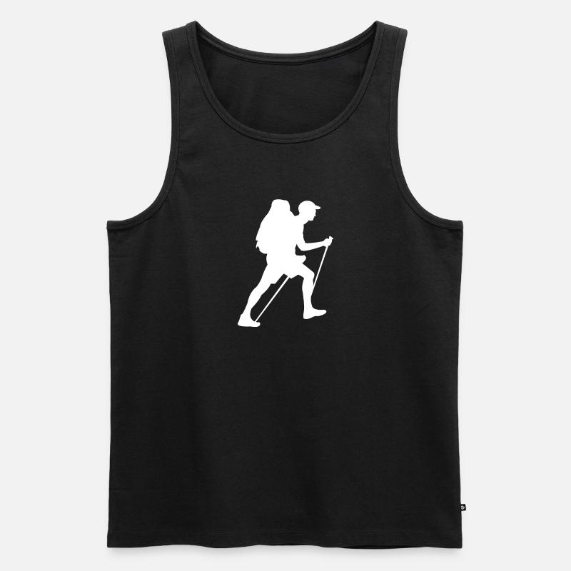 Wandern | Wanderer - Männer Premium Bio Tank Top - Schwarz